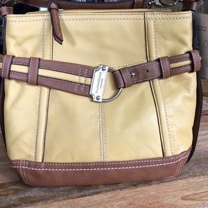 Tignanello yellow crossbody to shoulder bag